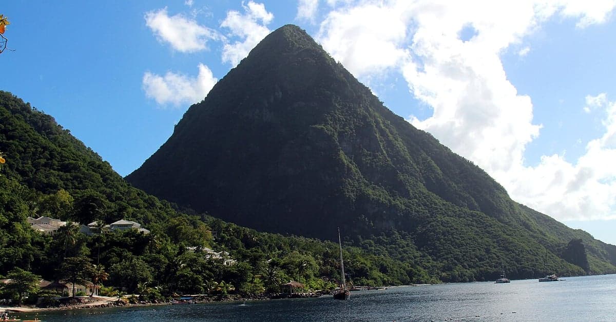 Sugar Beach and the Pitons, Saint Lucia