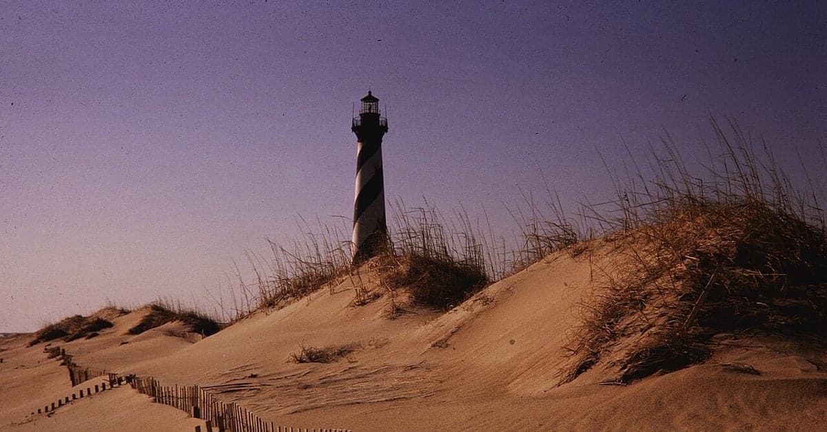 Cape Hatteras Lighthouse beyond the dunes, Outer Banks