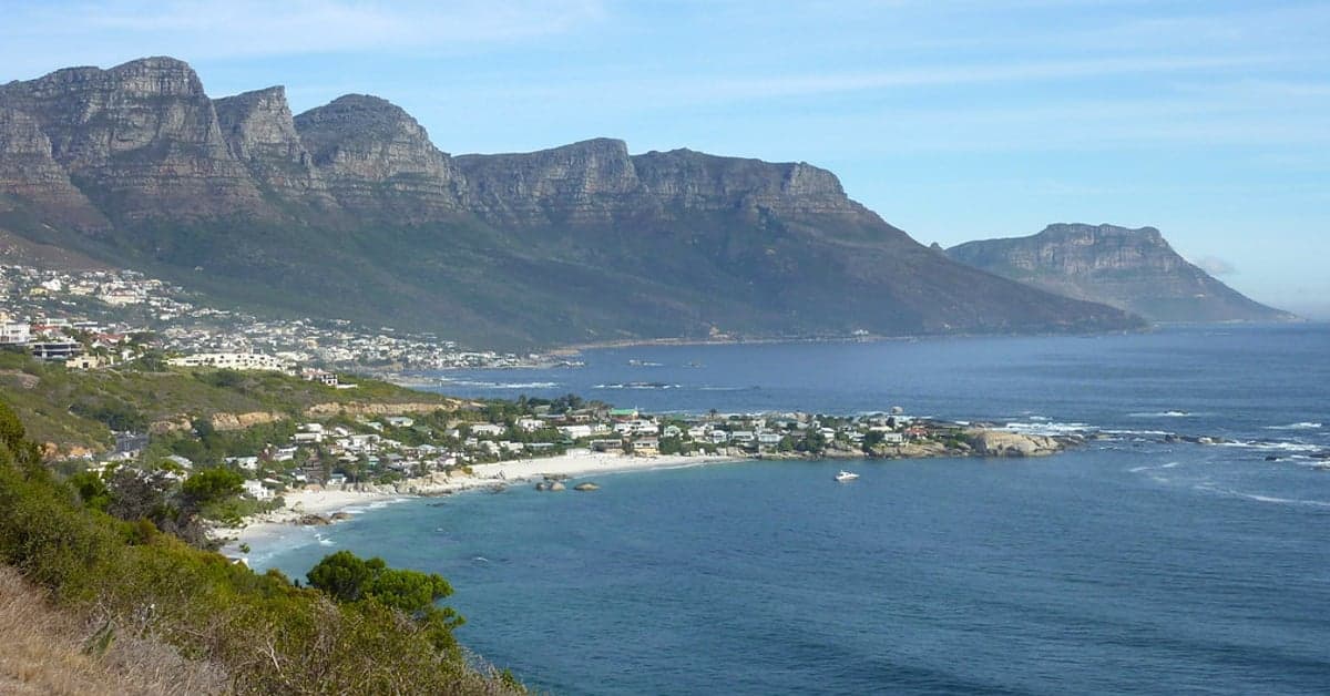Scenic beach coastline in South Africa
