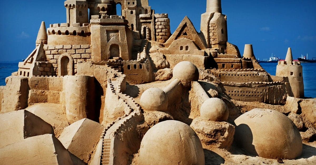 A sandcastle at East Coast Park, Singapore