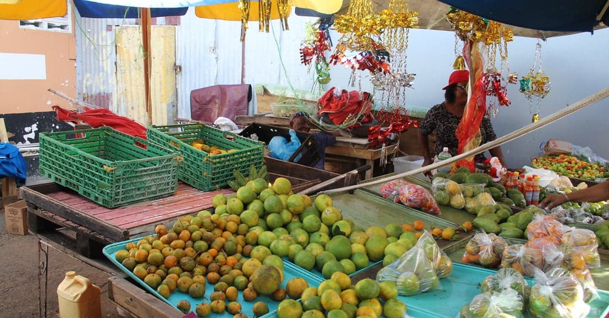 Fruit stalls at Castries Central Market, St. Lucia