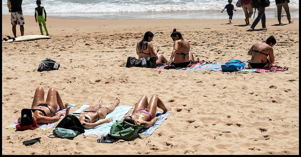 Sunbathers at Bondi Beach, Sydney
