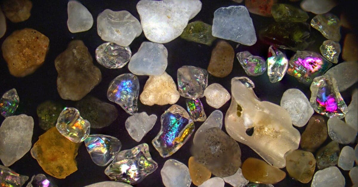 Grains of sand under magnification