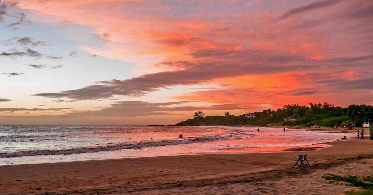 The quiet, undeveloped shoreline of Treasure Beach on Jamaica's south coast