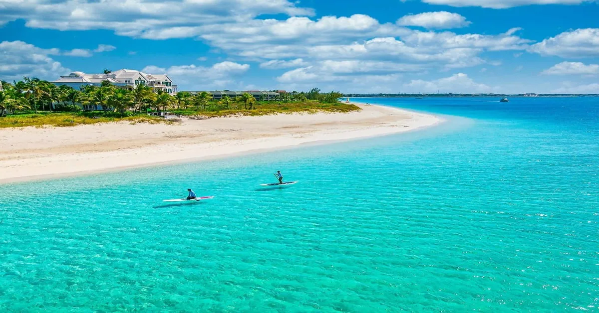 Grace Bay Beach in Providenciales, Turks and Caicos, with powdery white sand and brilliant turquoise water
