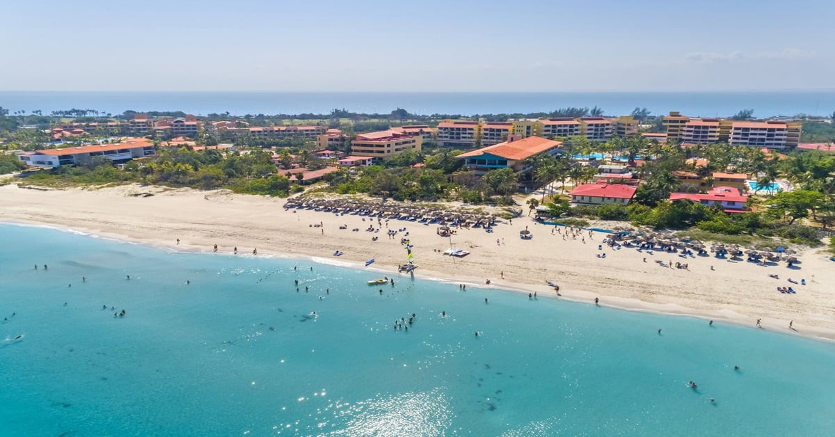 Varadero Beach in Cuba stretching along the coastline