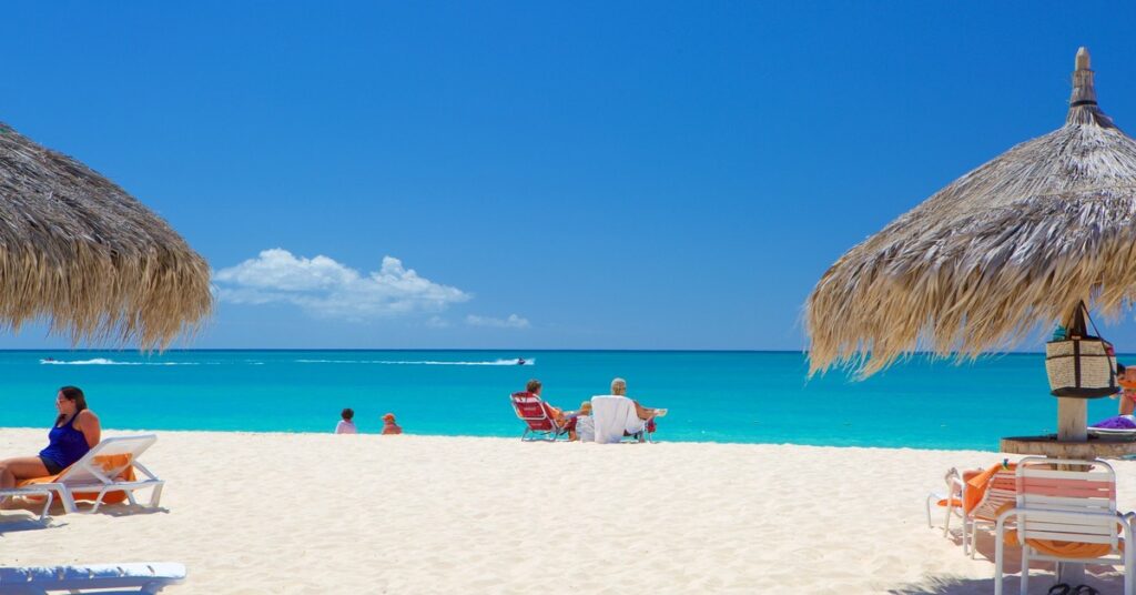 Eagle Beach in Aruba with iconic divi-divi trees