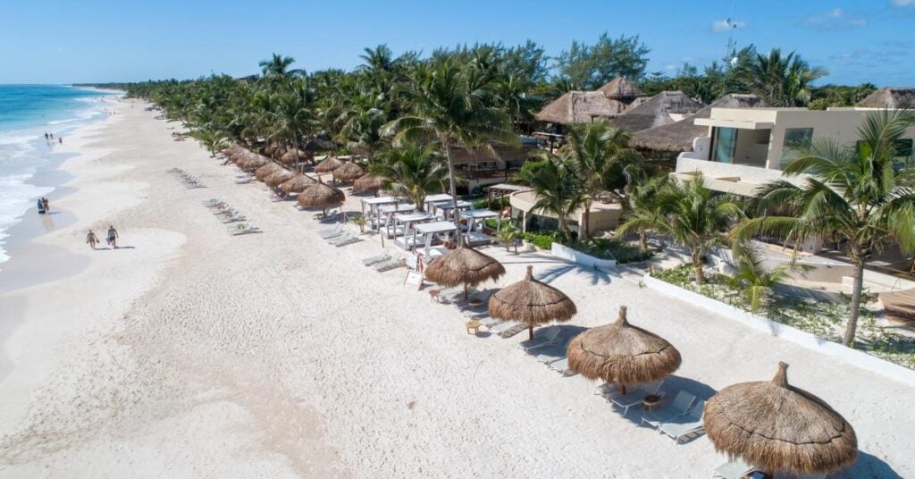 Railay Beach in Thailand with dramatic limestone karsts