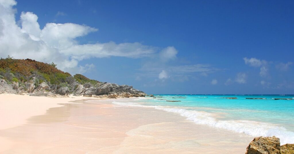Santa Monica Beach in California with the famous pier at sunset