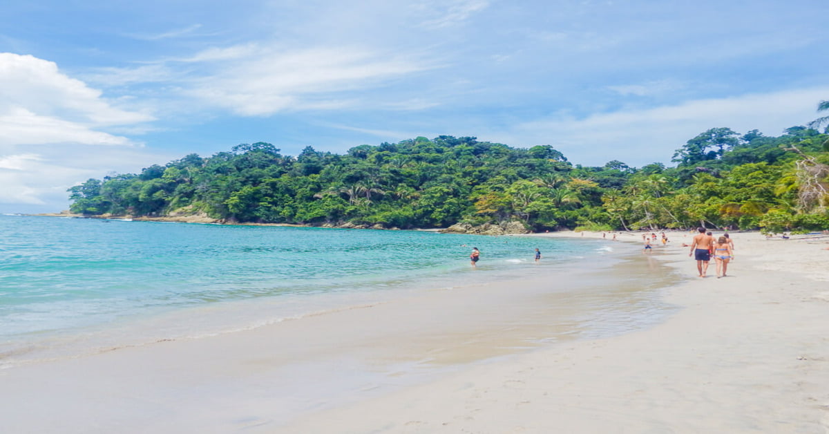 Manuel Antonio Beach in Costa Rica surrounded by tropical rainforest