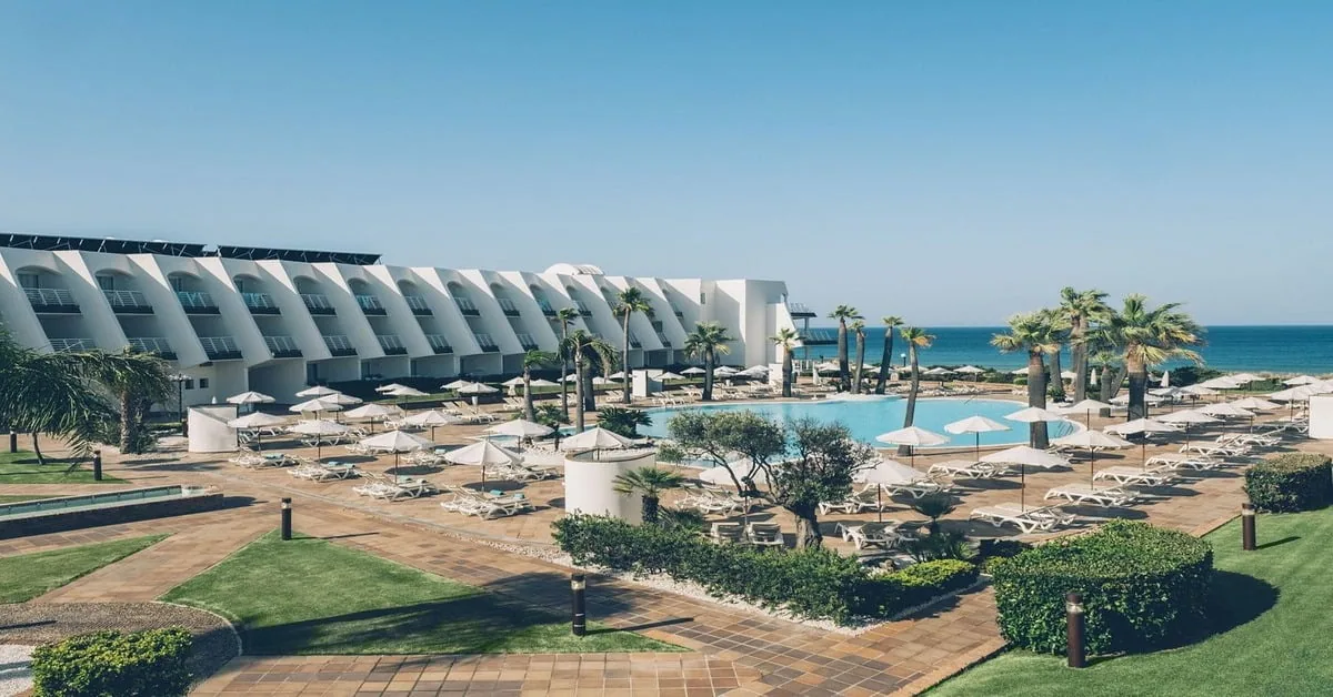 Iberostar Royal Andalus resort on La Barrosa Beach in Andalusia, Spain, with golden sand and Atlantic Ocean views