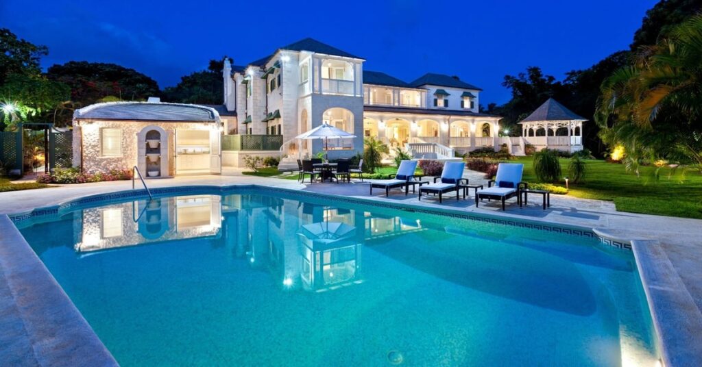 Sandy Lane resort in Barbados with golden beach and lush gardens