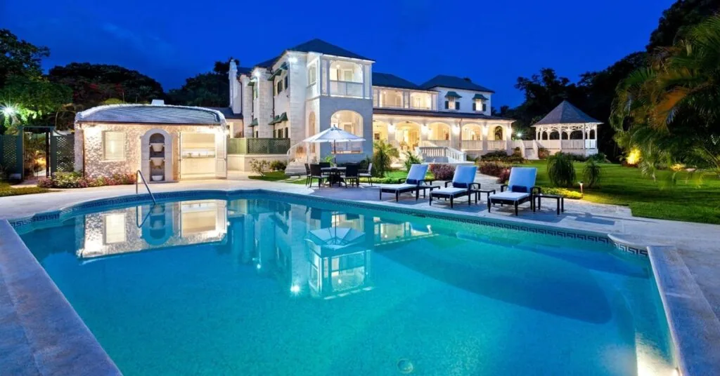 Sandy Lane resort in Barbados with golden beach and lush gardens