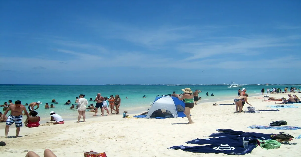 Stunning Seven Mile Beach in Grand Cayman with clear turquoise water
