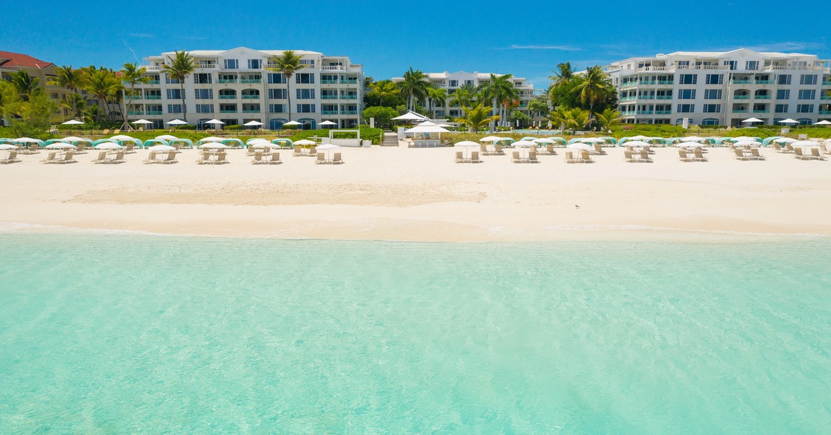 The Palms resort on Grace Bay Beach with its elegant colonial-inspired architecture