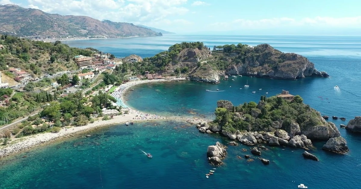 Isola Bella nature reserve near Taormina with its pebble beach and lush island