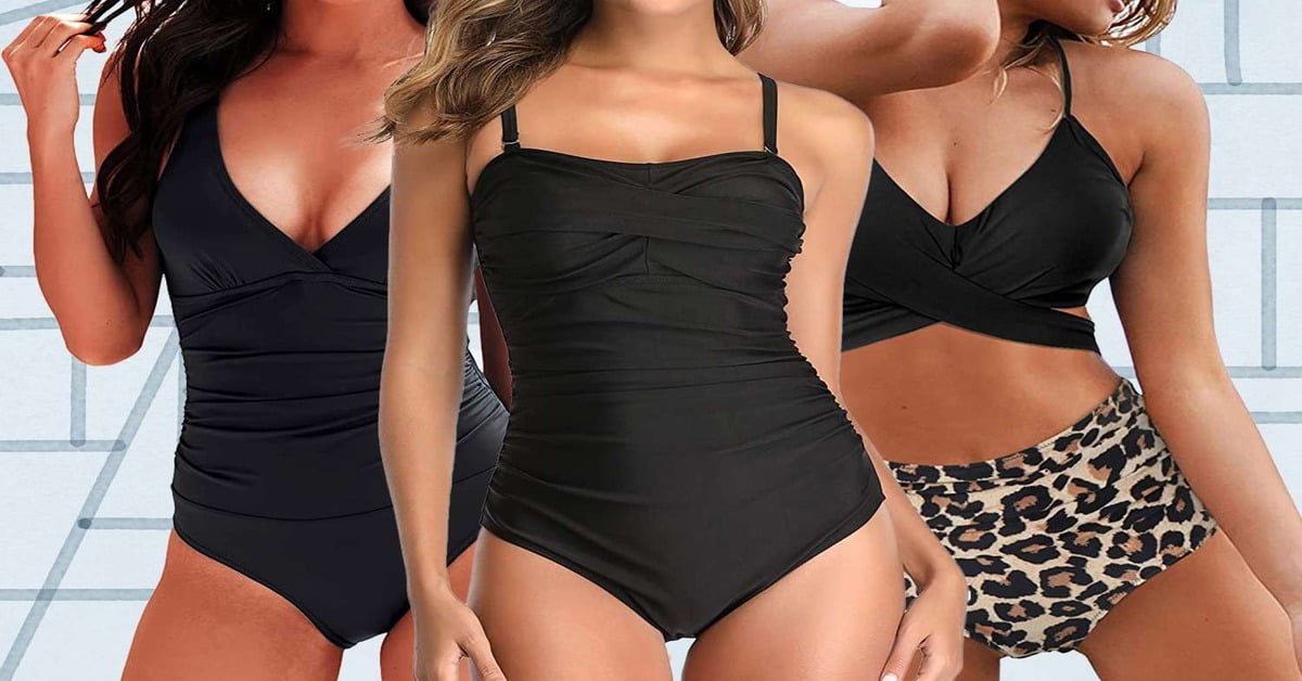 Colorful printed bikini with tropical pattern