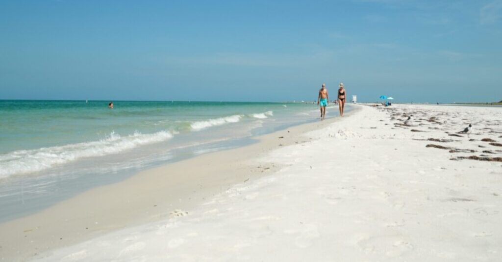 Fort De Soto Park beach with calm turquoise waters and natural shoreline